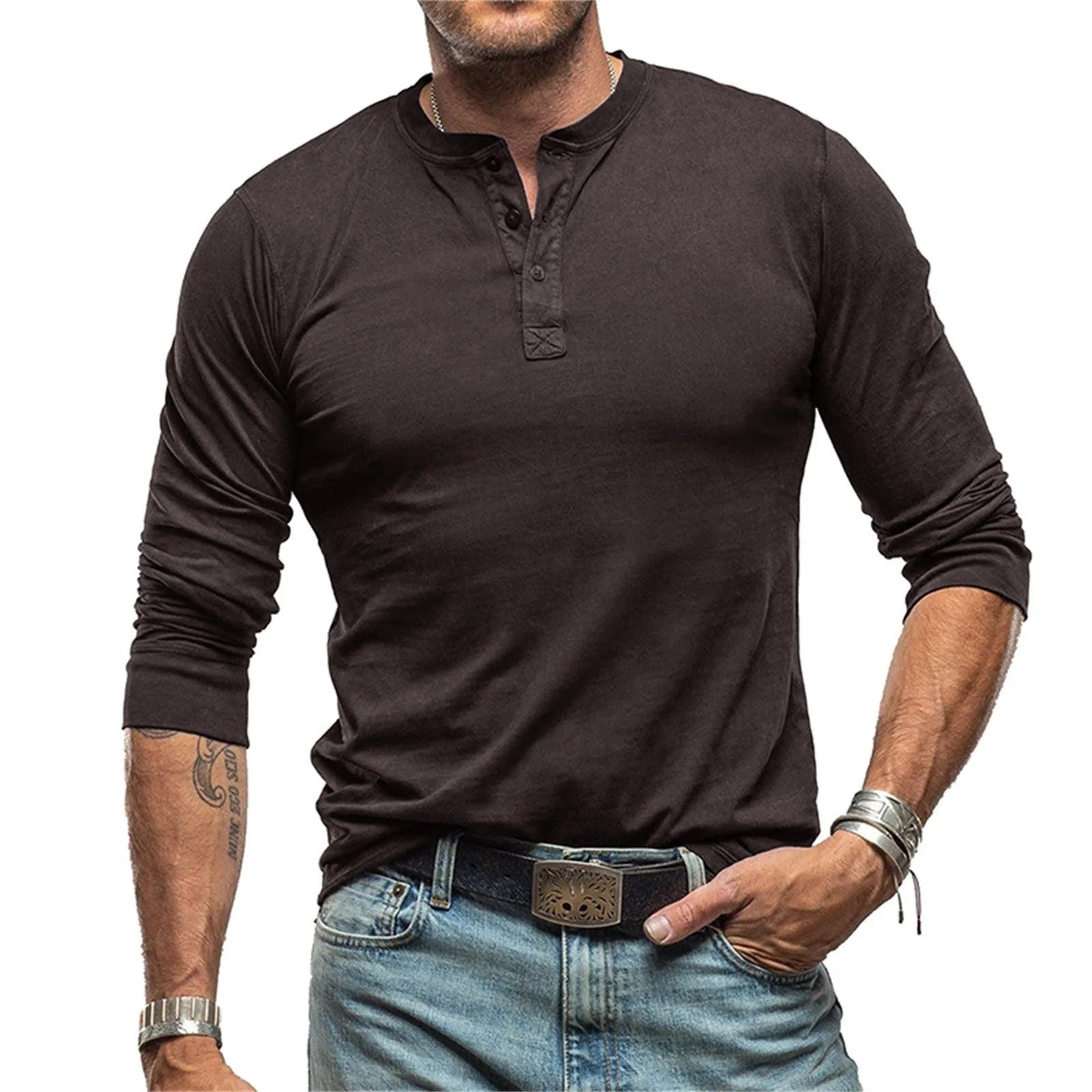 Lenoir™ - Chemise vintage à manches longues