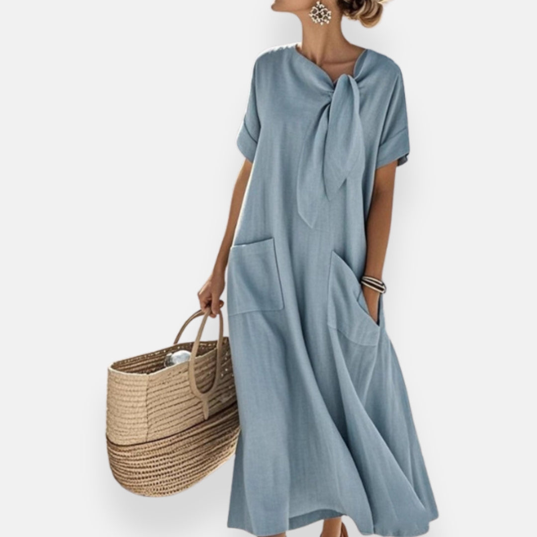 Lenoir™ | Robe à col noué et poches