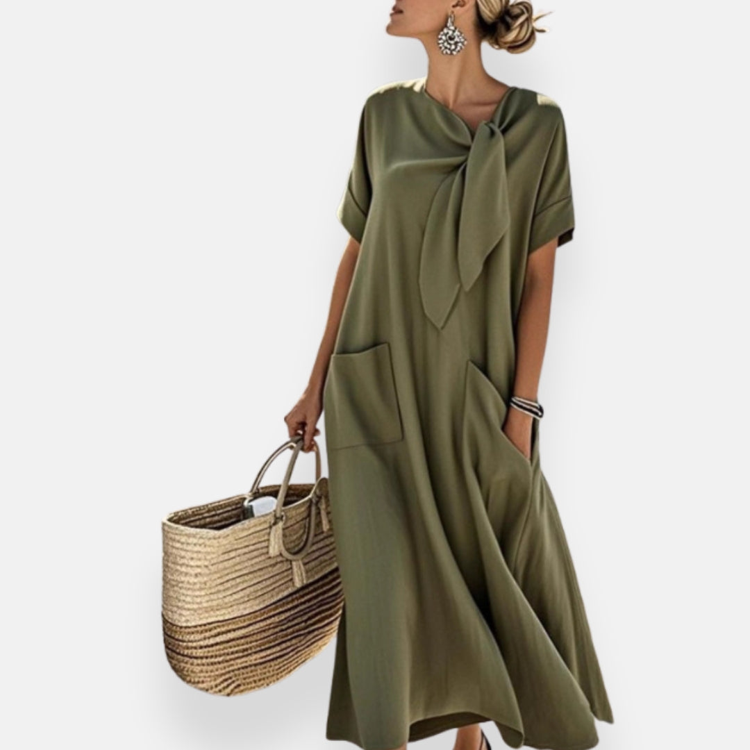 Lenoir™ | Robe à col noué et poches