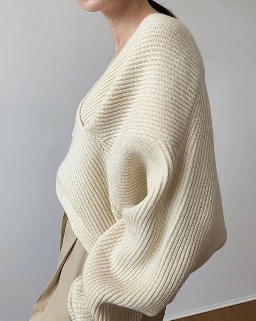 Lenoir™ | Pull en tricot croisé chic