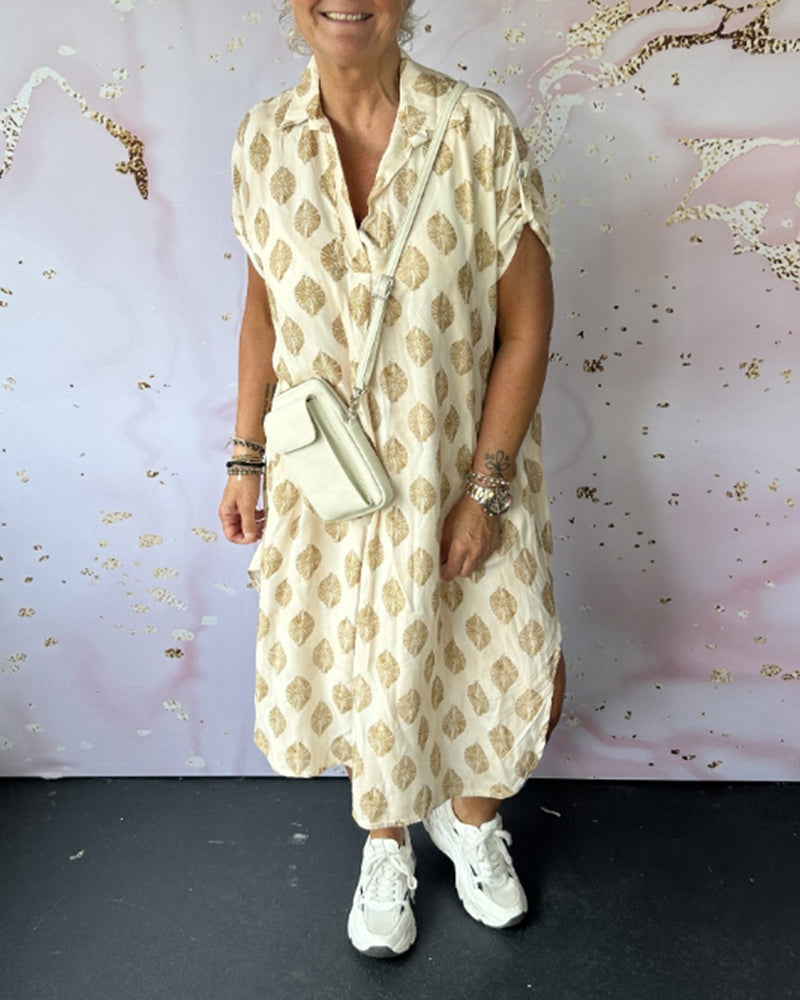 Liora™ | Robe d'Été Ample avec Col Revers et Manches Courtes