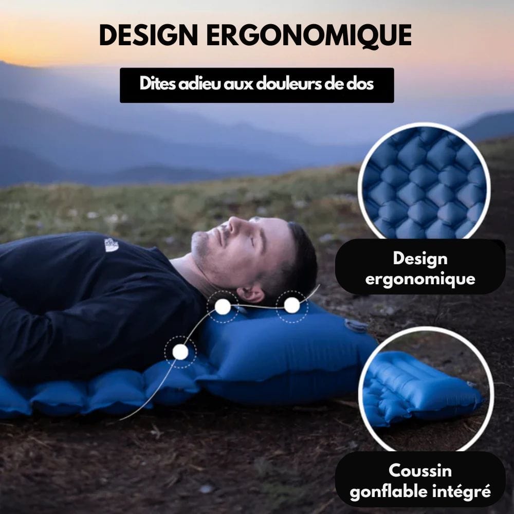 Lenoir™ | Matelas gonflable étanche et ultra-résistant avec pompe intégrée