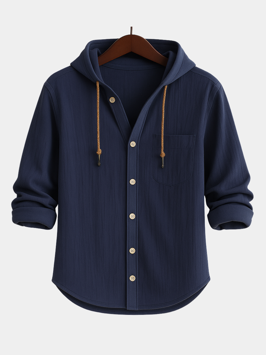 Lenoir™ | CHEMISE DE LUXE EN COTON DOUX AVEC CAPUCHE