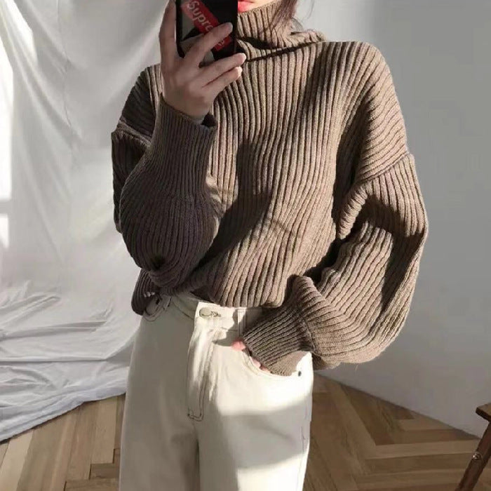 Lenoir™ | Luxe Pull à col roulé et à manches ballon
