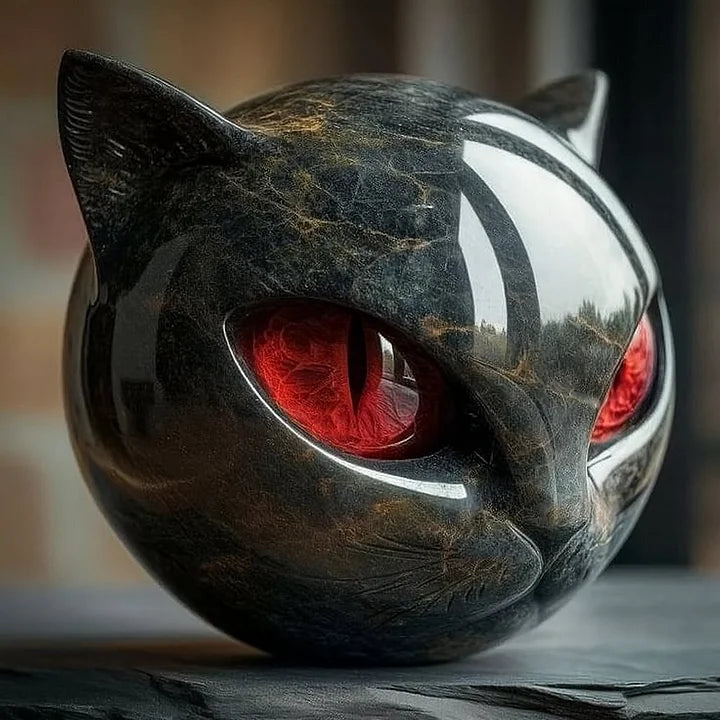 Lenoir™ | Sculpture de tête de chat noire