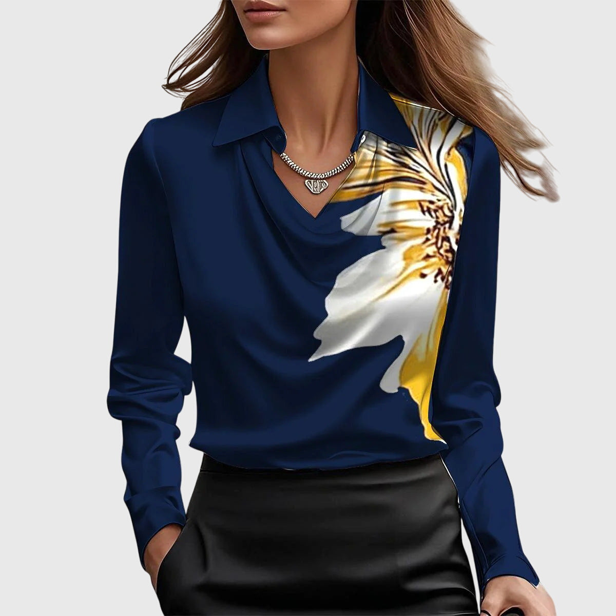 Lenoir™ | Blouse élégante en satin soyeux