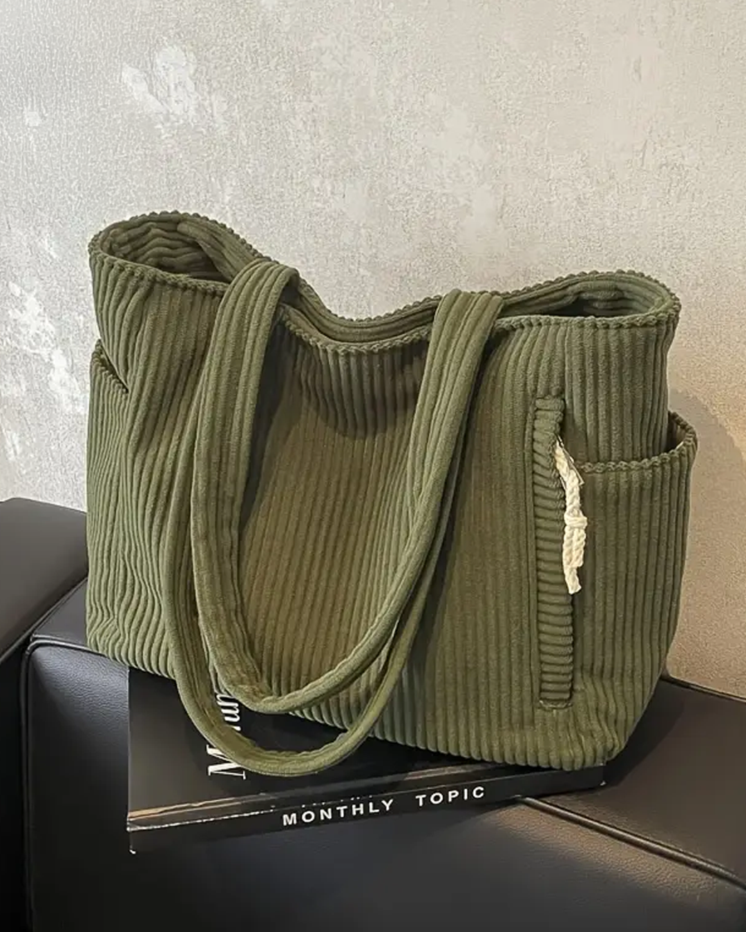 Lenoir™ | Sac cabas côtelé avec cordon de serrage