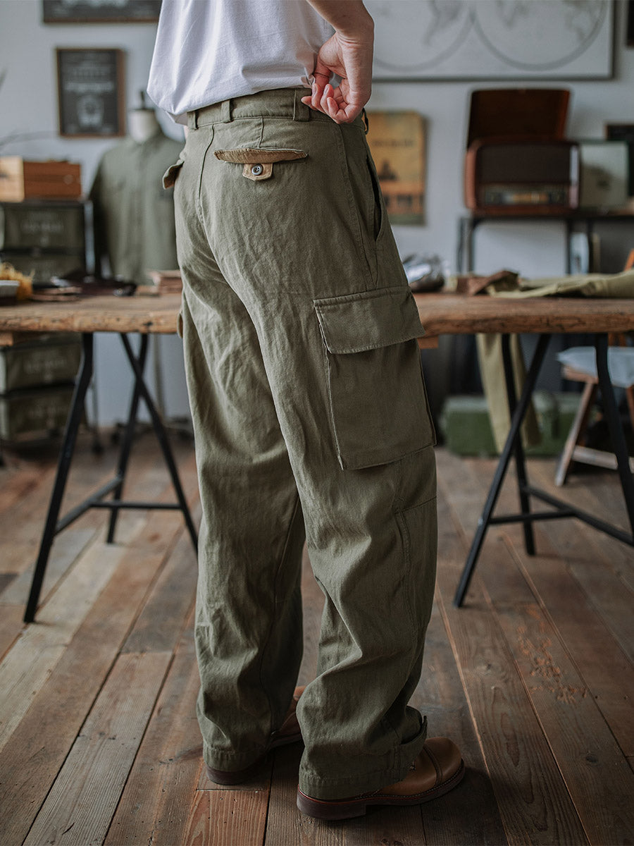 Lenoir™ | Pantalon militaire M-47 en tissu chevron