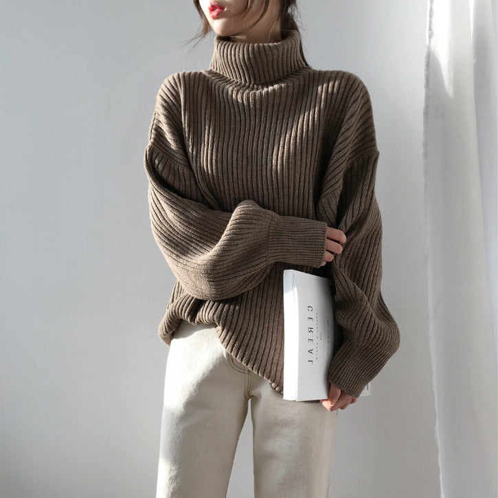 Lenoir™ | Luxe Pull à col roulé et à manches ballon