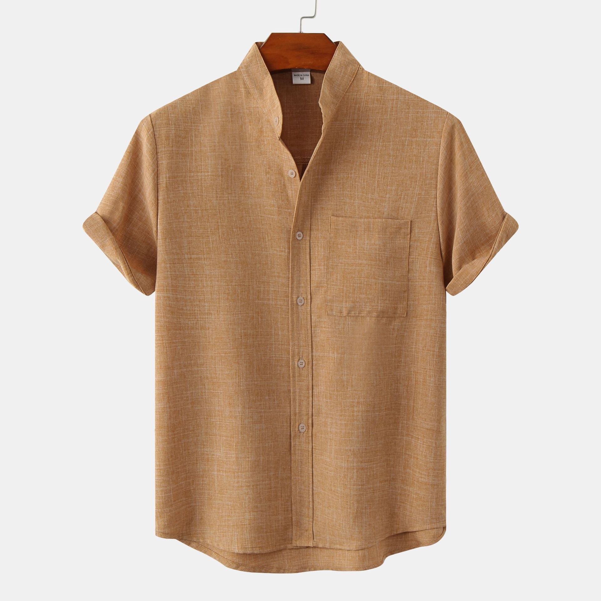 Lenoir™ | Chemise en coton unie avec boutons