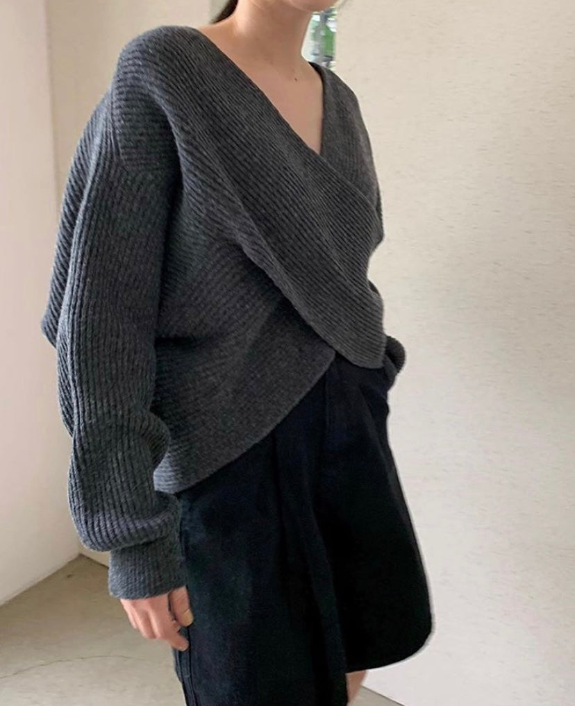 Lenoir™ | Pull en tricot croisé chic