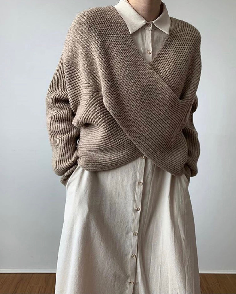 Lenoir™ | Pull en tricot croisé chic