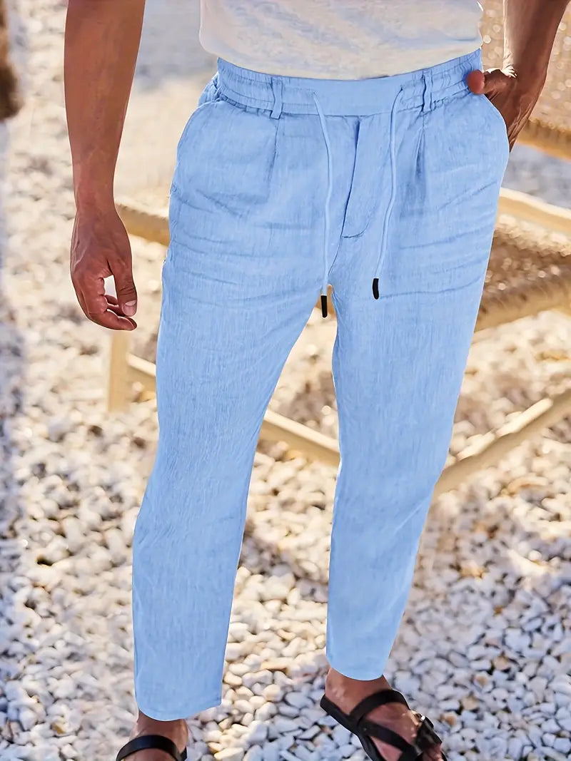 Lenoir™ | Pantalon ample en lin avec cordon de serrage