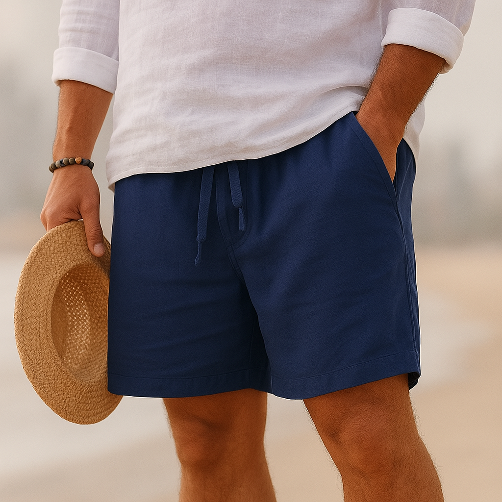 Lenoir™ | Short élégant en lin à taille élastique