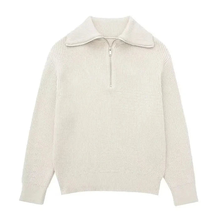 Lenoir™ | Pull zippé rayé