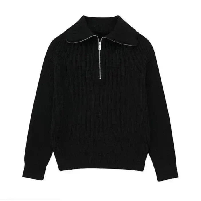 Lenoir™ | Pull zippé rayé
