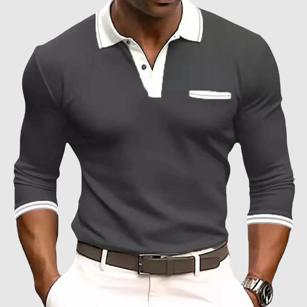 Lenoir™ - Chemise à détails contrastés élégants
