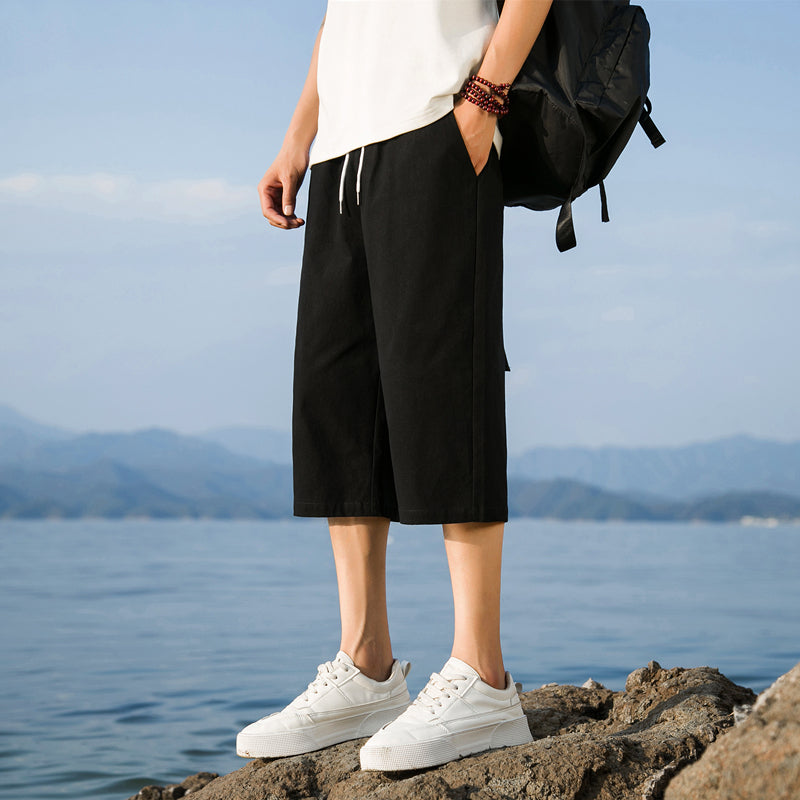 Lenoir™ | Short élégant en coton et lin