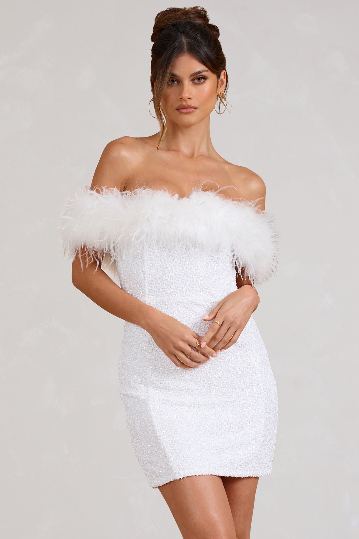 Lenoir™ | Robe à pailettes avec plumes