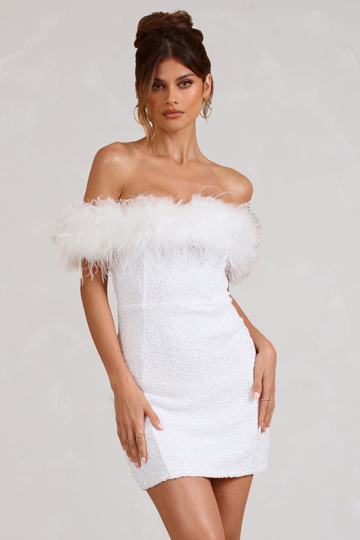 Lenoir™ | Robe à pailettes avec plumes