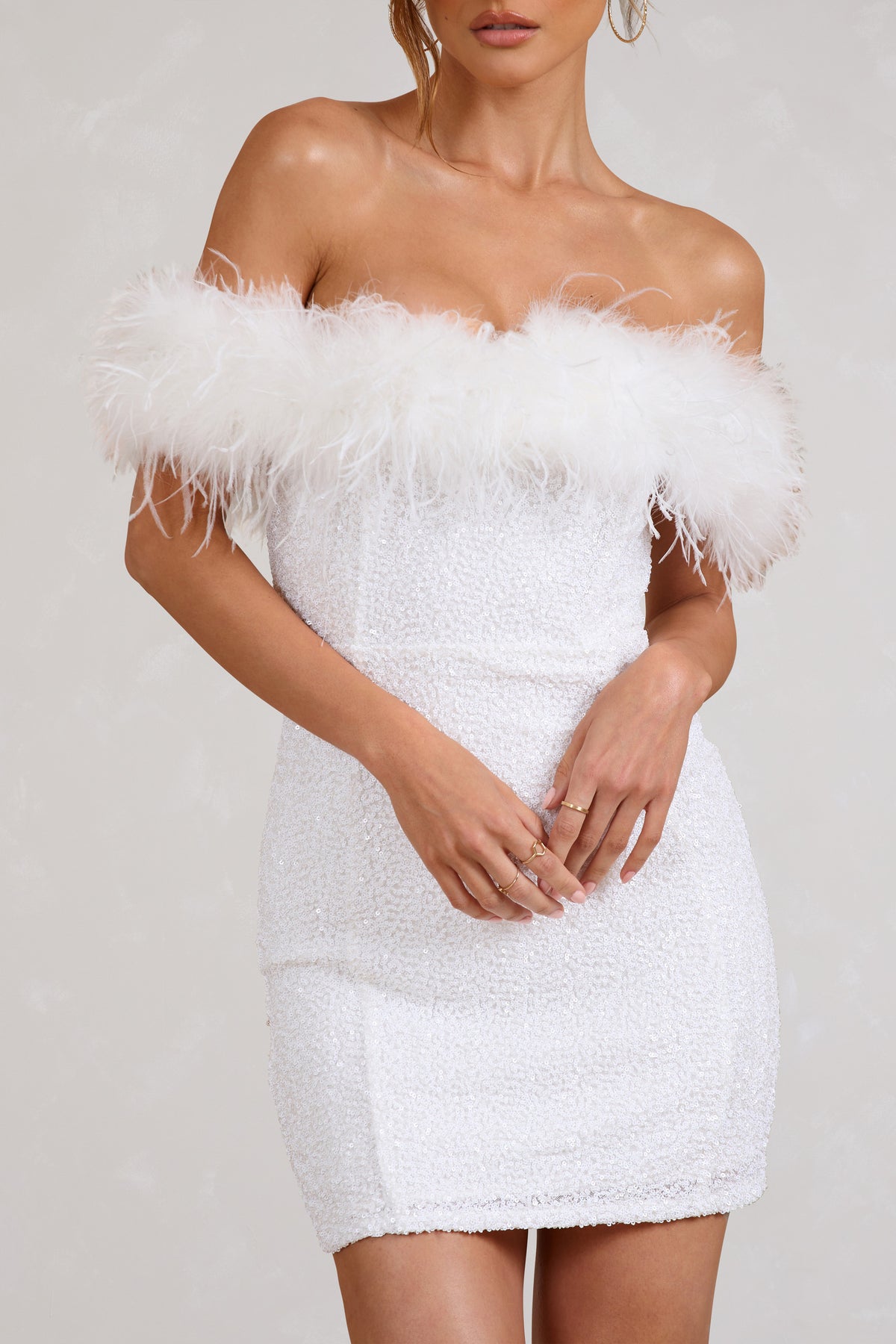 Lenoir™ | Robe à pailettes avec plumes