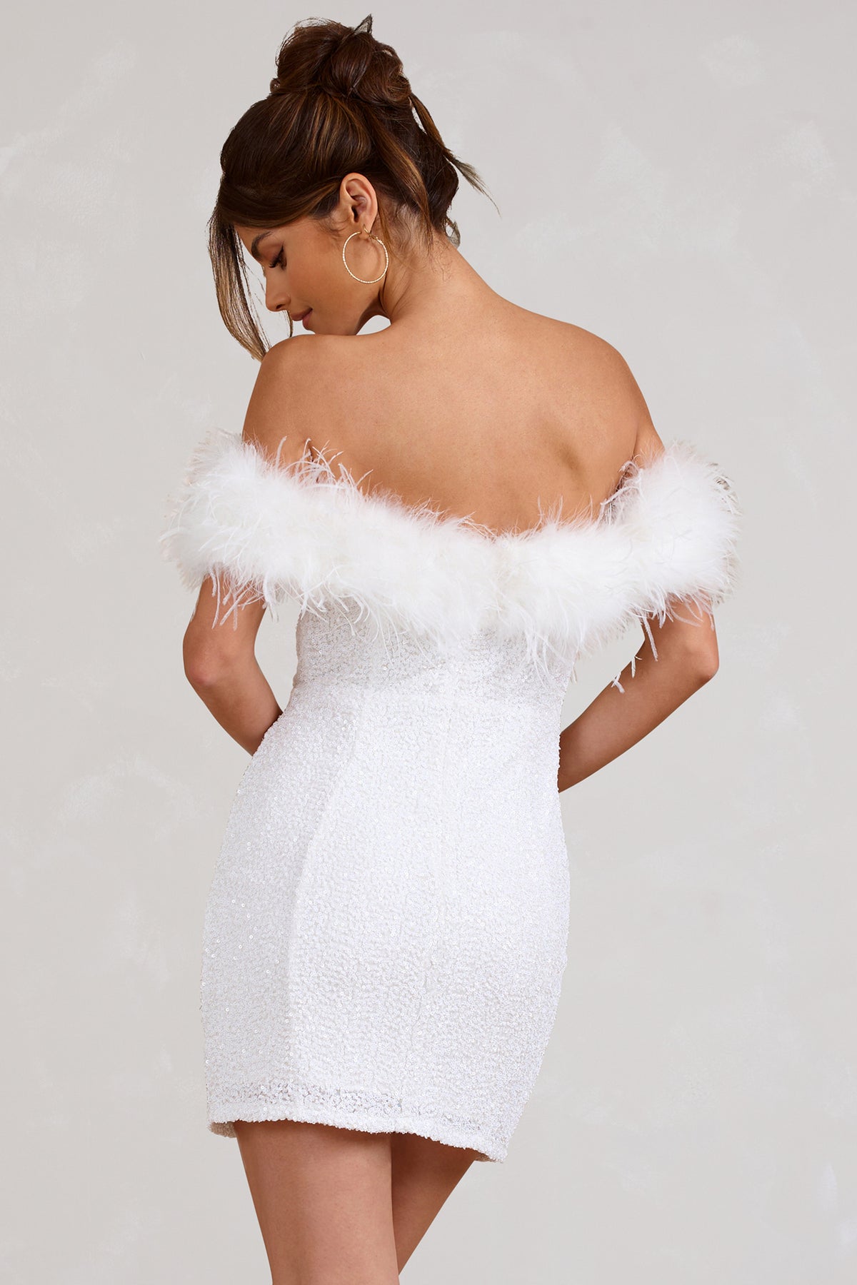 Lenoir™ | Robe à pailettes avec plumes