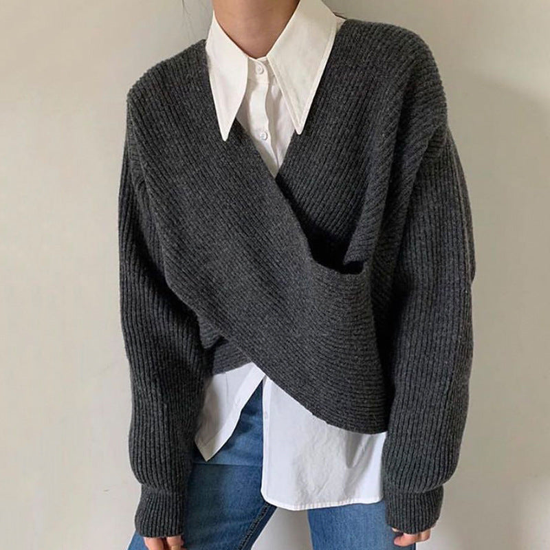 Lenoir™ | Pull en tricot croisé chic