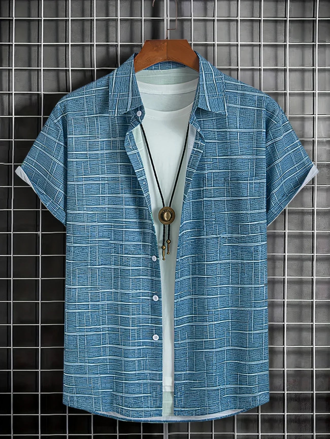 Lenoir™ | Chemise élégante à motif rayé et à carreaux