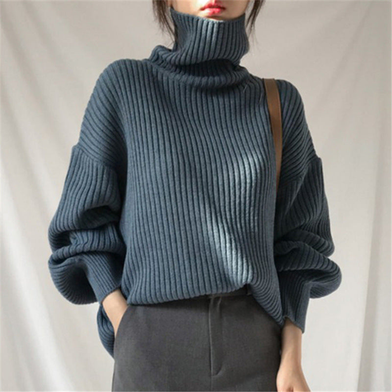 Lenoir™ | Luxe Pull à col roulé et à manches ballon