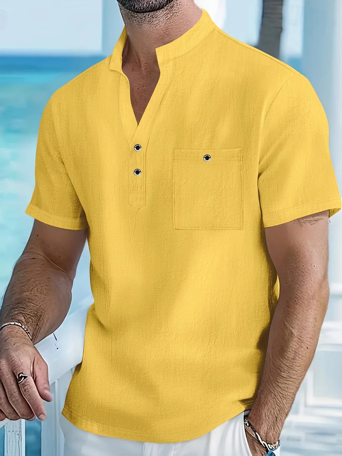 Lenoir™ | Chemise décontractée à manches courtes boutonnée