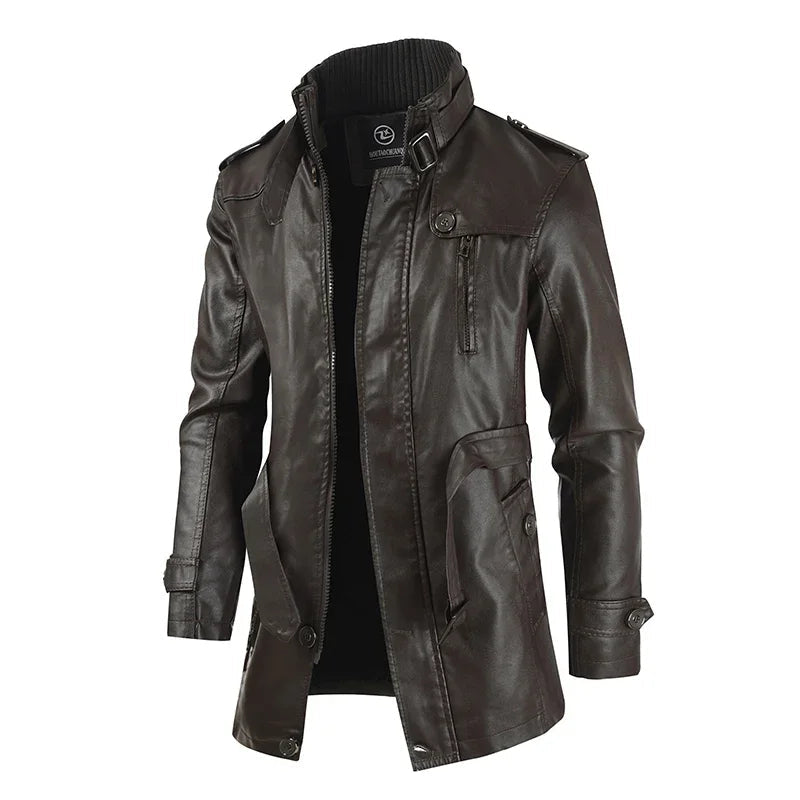Lenoir™ | Veste de biker en cuir longue élégante