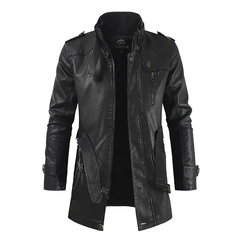 Lenoir™ | Veste de biker en cuir longue élégante