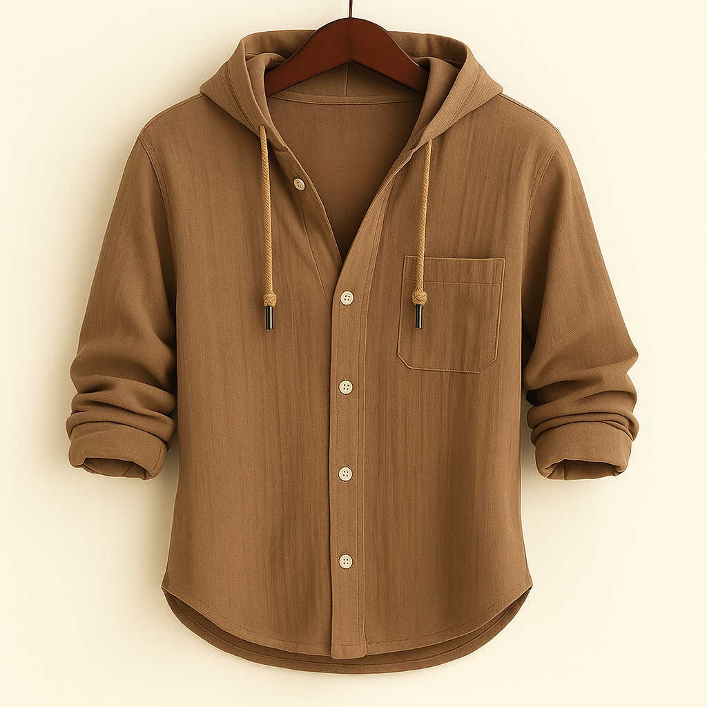 Lenoir™ | CHEMISE DE LUXE EN COTON DOUX AVEC CAPUCHE