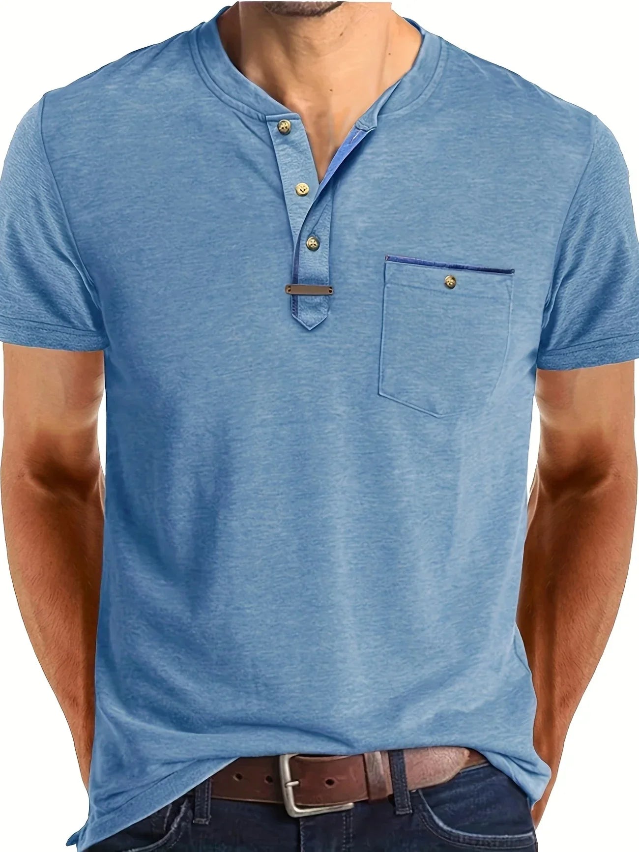Lenoir™ | T-shirt col rond élégant avec poche