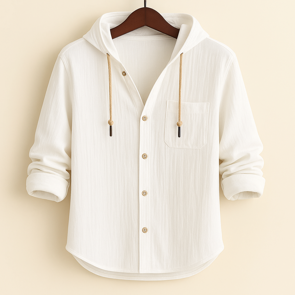 Lenoir™ | CHEMISE DE LUXE EN COTON DOUX AVEC CAPUCHE