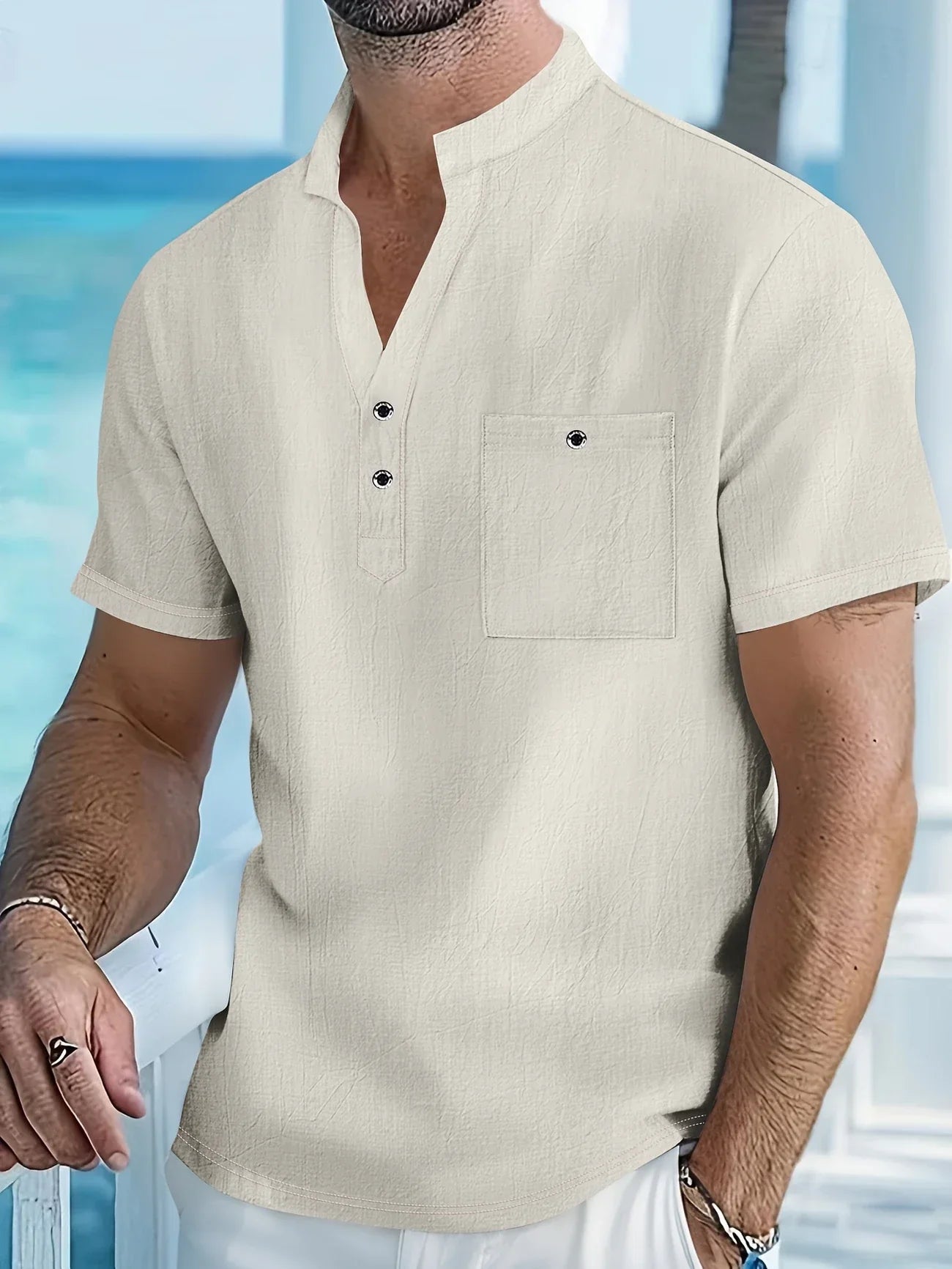 Lenoir™ | Chemise décontractée à manches courtes boutonnée