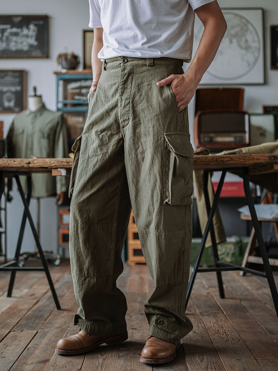 Lenoir™ | Pantalon militaire M-47 en tissu chevron
