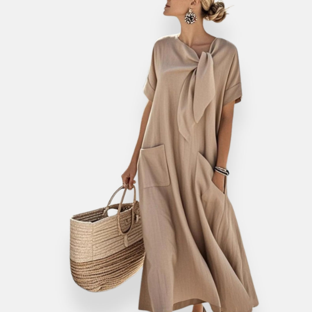 Lenoir™ | Robe à col noué et poches