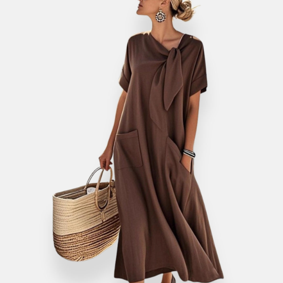 Lenoir™ | Robe à col noué et poches