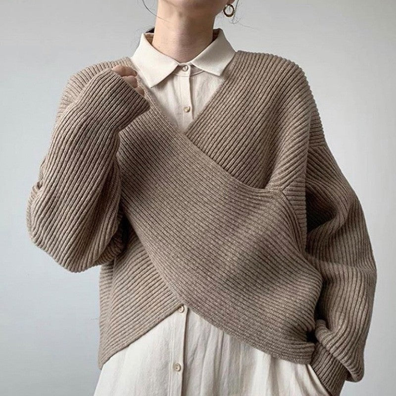 Lenoir™ | Pull en tricot croisé chic