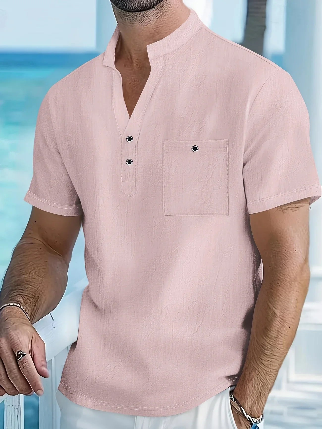 Lenoir™ | Chemise décontractée à manches courtes boutonnée