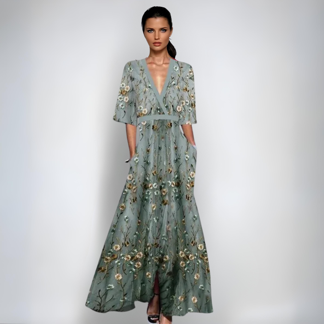 Emily - Robe Maxi Fleurie Luxe