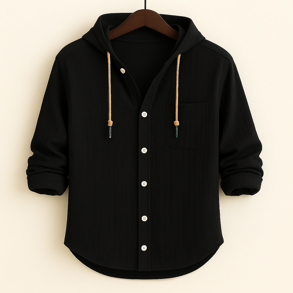Lenoir™ | CHEMISE DE LUXE EN COTON DOUX AVEC CAPUCHE