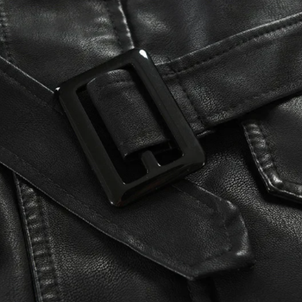 Lenoir™ | Veste de biker en cuir longue élégante