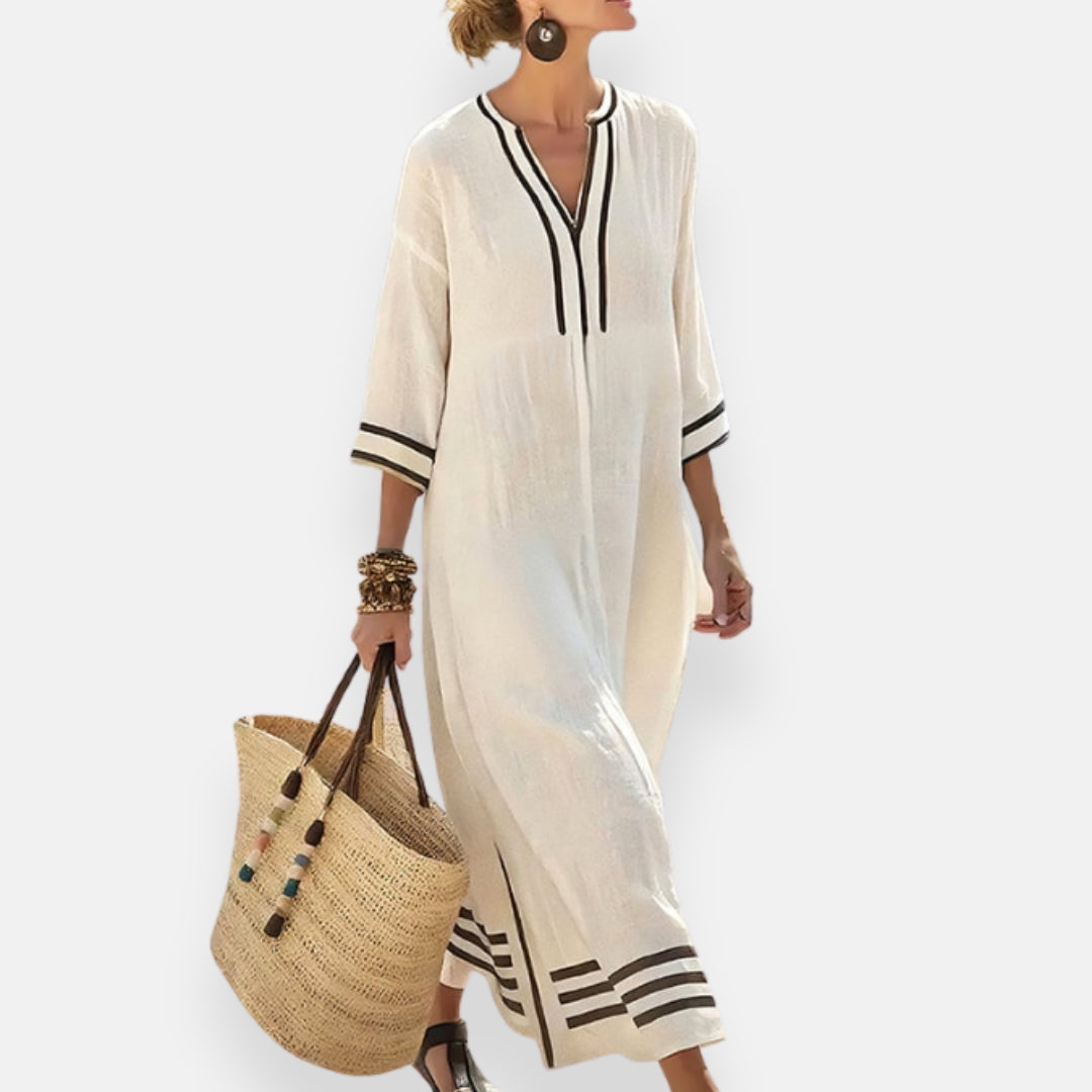 Lenoir™ | Robe longue à rayures contrastées