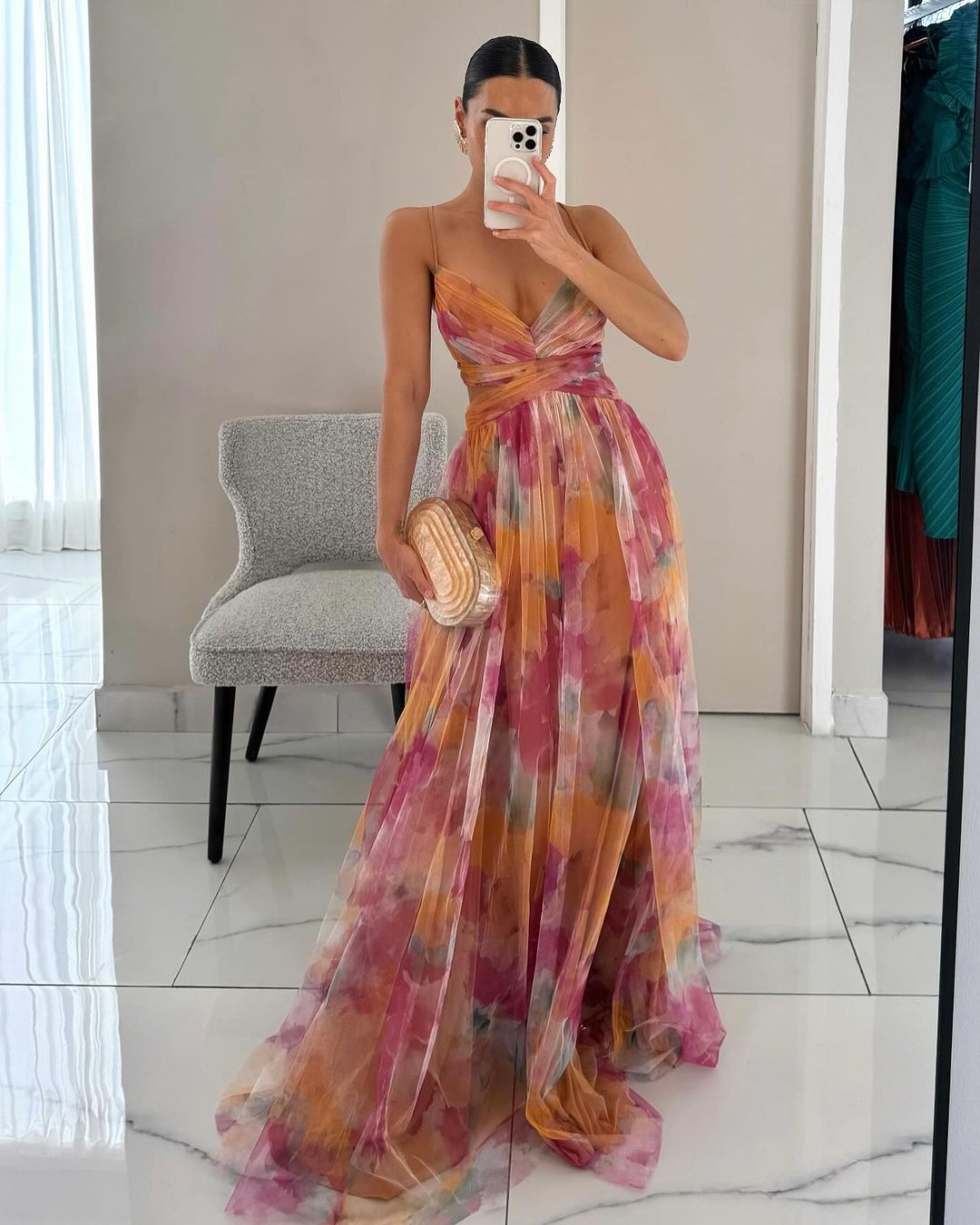 Lenoir™ | Magnifique maxi-robe à imprimé floral