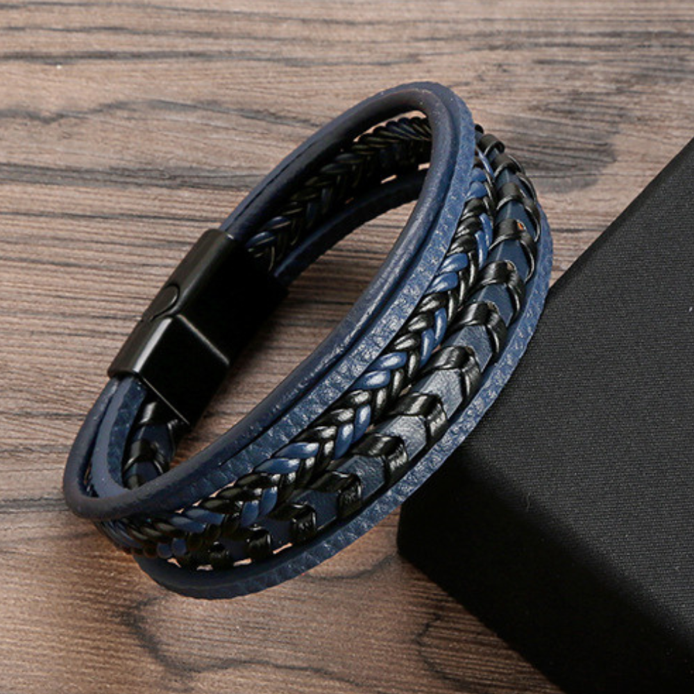 Lenoir™ | Bracelet viking en cuir tressé
