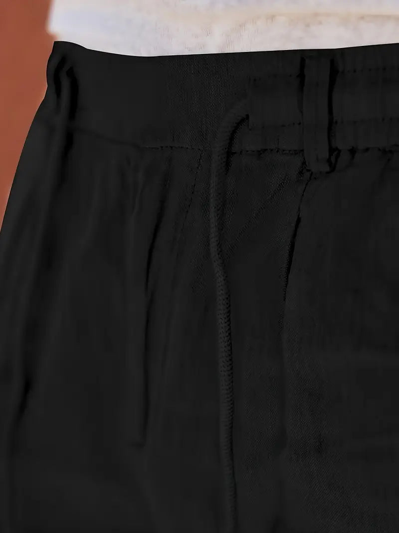 Lenoir™ | Pantalon ample en lin avec cordon de serrage