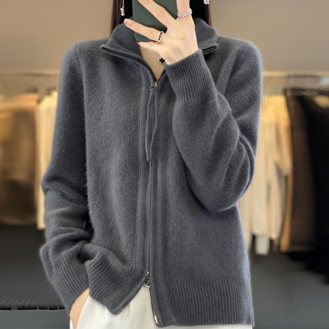Lenoir™ | Cardigan zippé en cachemire