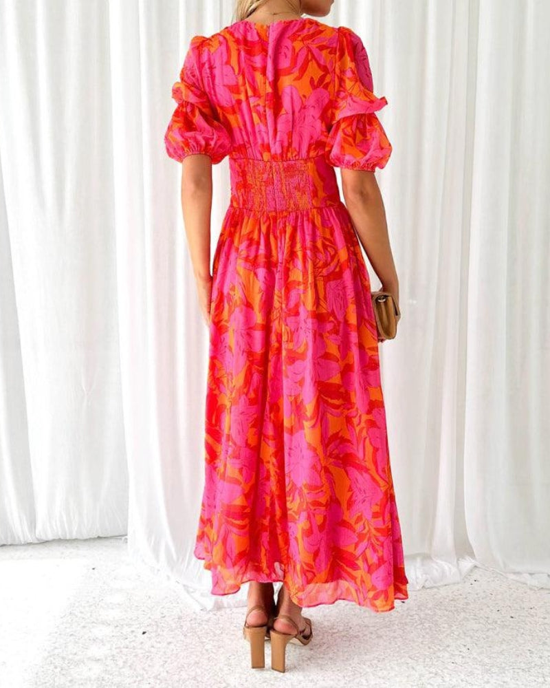 Lenoir™ | ROBE MAXI ROUGE ROSE